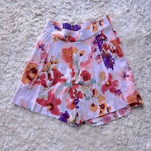 Floral high waisted shorts